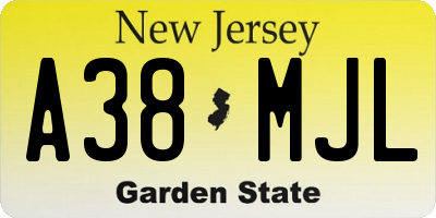 NJ license plate A38MJL