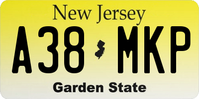 NJ license plate A38MKP