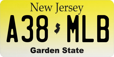 NJ license plate A38MLB