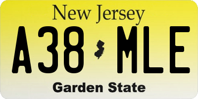 NJ license plate A38MLE