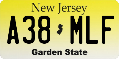 NJ license plate A38MLF