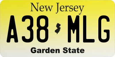 NJ license plate A38MLG