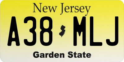 NJ license plate A38MLJ