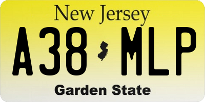 NJ license plate A38MLP