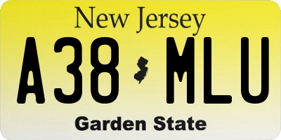 NJ license plate A38MLU