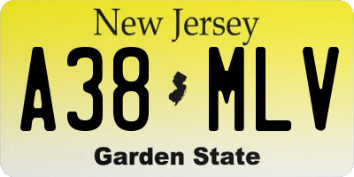NJ license plate A38MLV