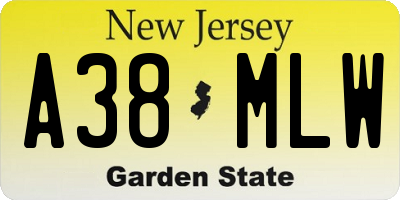 NJ license plate A38MLW