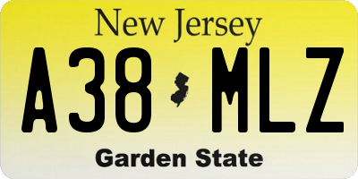 NJ license plate A38MLZ