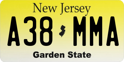 NJ license plate A38MMA