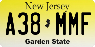 NJ license plate A38MMF