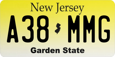 NJ license plate A38MMG