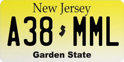 NJ license plate A38MML