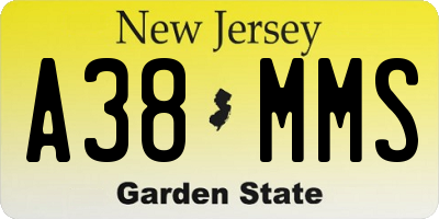 NJ license plate A38MMS