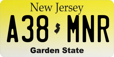 NJ license plate A38MNR