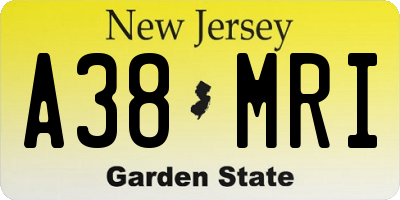 NJ license plate A38MRI