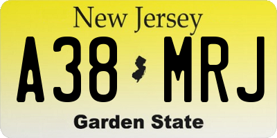 NJ license plate A38MRJ