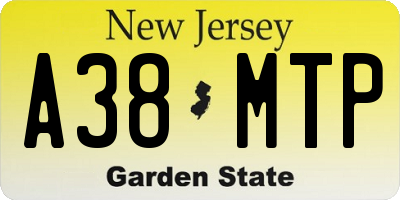 NJ license plate A38MTP