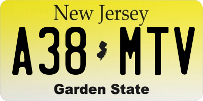 NJ license plate A38MTV