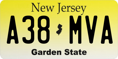 NJ license plate A38MVA