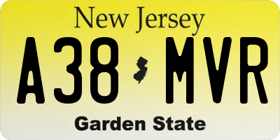 NJ license plate A38MVR