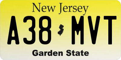 NJ license plate A38MVT