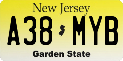 NJ license plate A38MYB