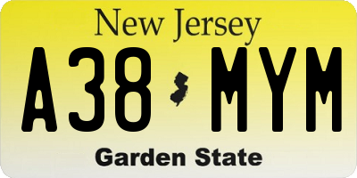 NJ license plate A38MYM