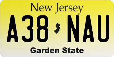 NJ license plate A38NAU