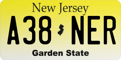 NJ license plate A38NER