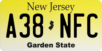 NJ license plate A38NFC