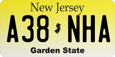 NJ license plate A38NHA
