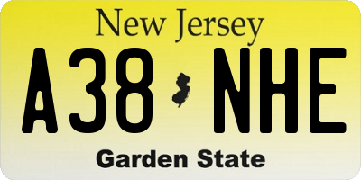 NJ license plate A38NHE