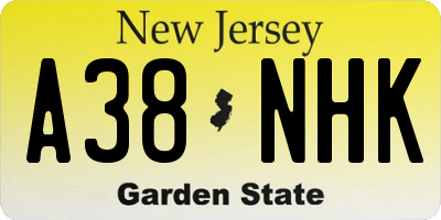 NJ license plate A38NHK