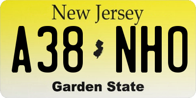 NJ license plate A38NHO