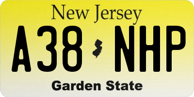 NJ license plate A38NHP