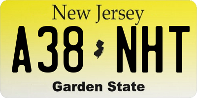 NJ license plate A38NHT