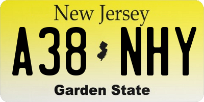 NJ license plate A38NHY