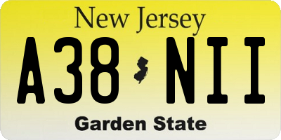 NJ license plate A38NII