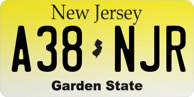 NJ license plate A38NJR