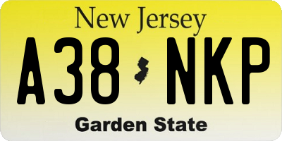 NJ license plate A38NKP