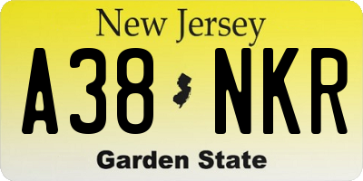 NJ license plate A38NKR