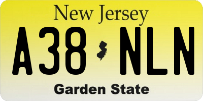 NJ license plate A38NLN