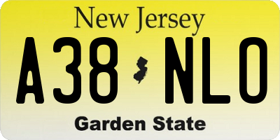 NJ license plate A38NLO