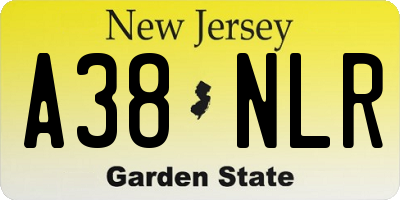 NJ license plate A38NLR