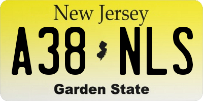 NJ license plate A38NLS
