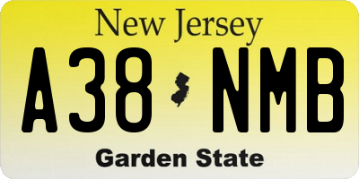 NJ license plate A38NMB