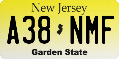 NJ license plate A38NMF