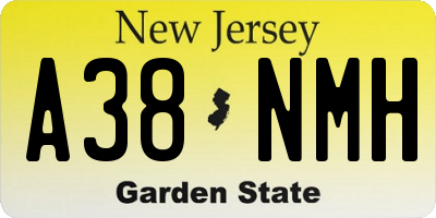 NJ license plate A38NMH