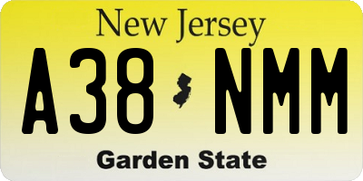 NJ license plate A38NMM