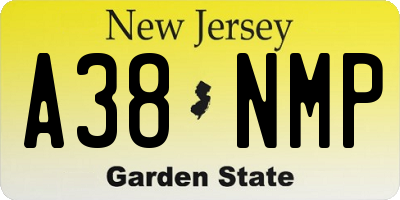 NJ license plate A38NMP